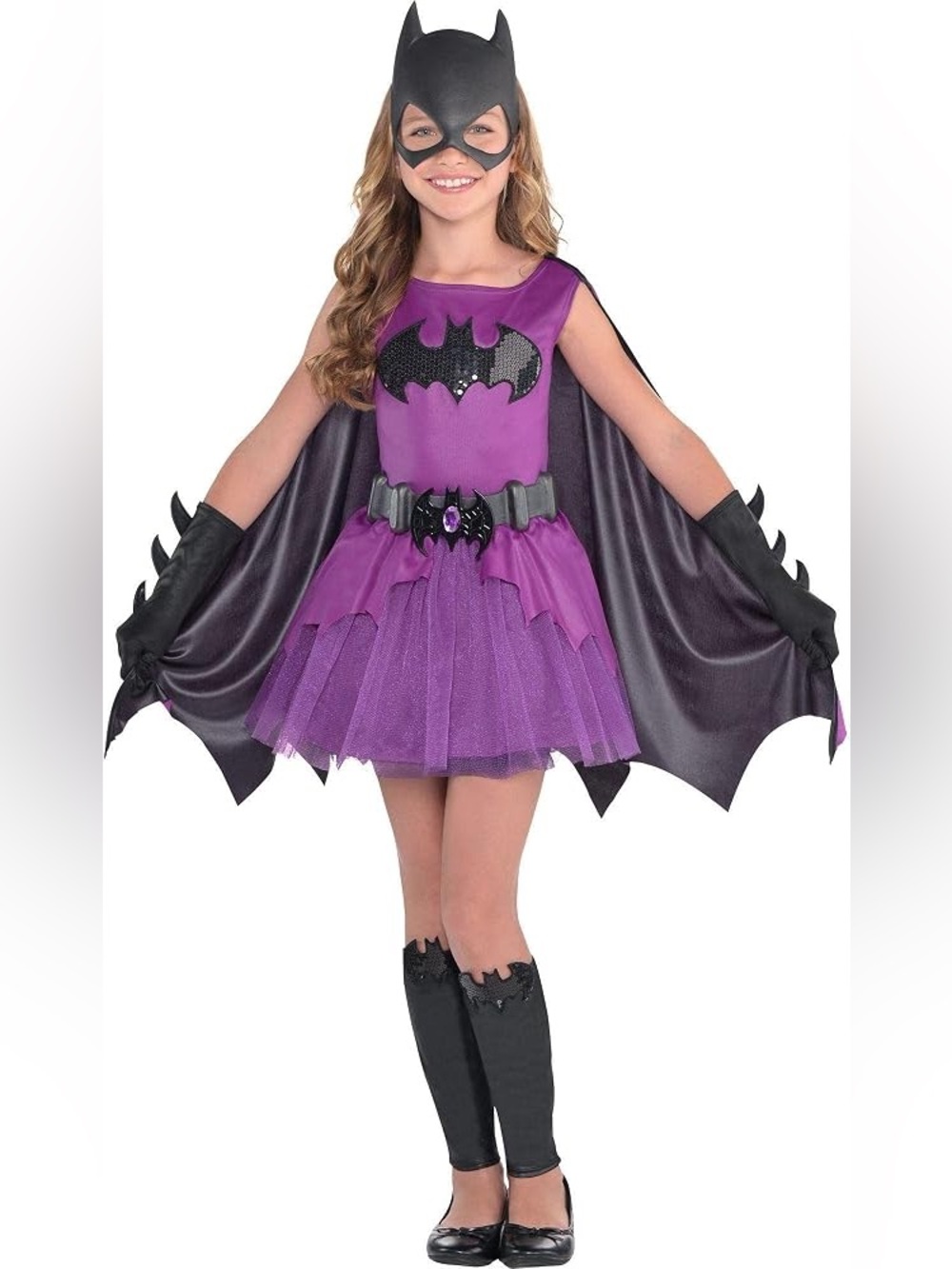 BRAND NEW girl youth dc DC batman batgirl sparkly halloween costume size L 12-14
